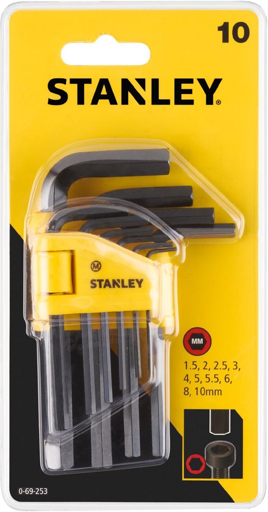 Stiftsleutelset Stanley 1,5-10mm (10)