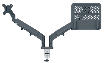 Dubbele monitorarm & laptoparm Leitz Ergo donkergrijs