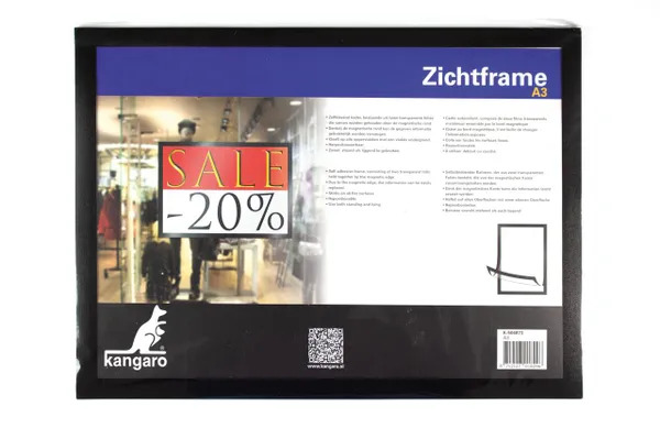 Ophangtas Kangaro A3 zelfklevend magnetische rand zwart