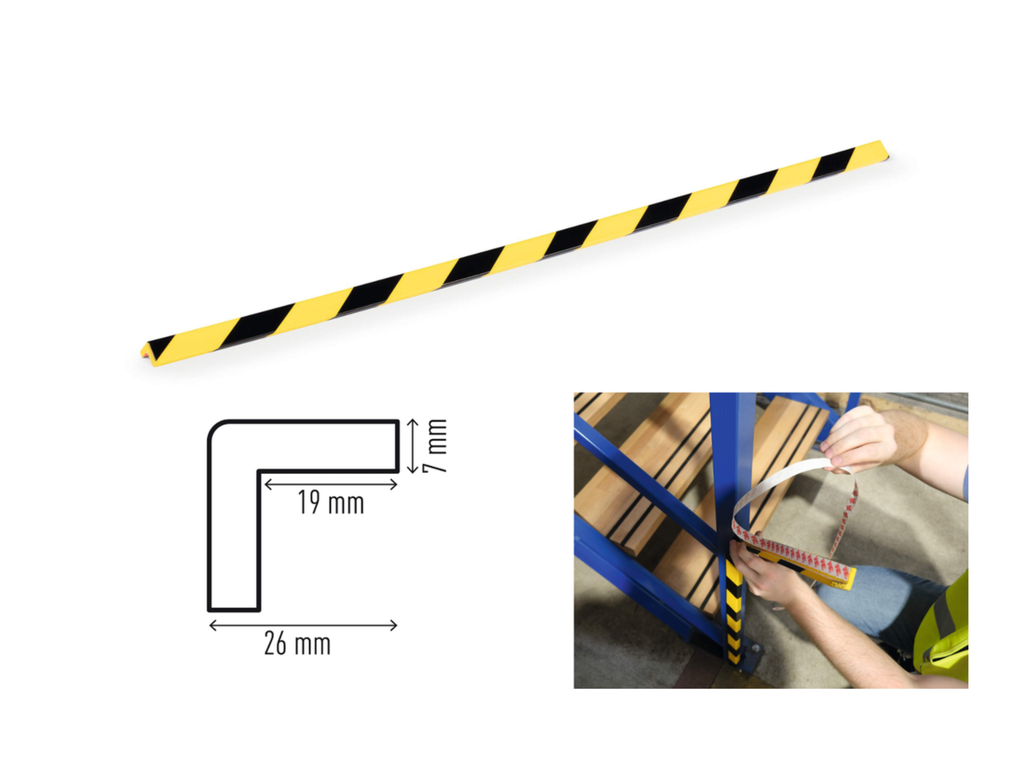 Hoekbeschermingsprofiel Durable C19 zelfklevend geel/zwart