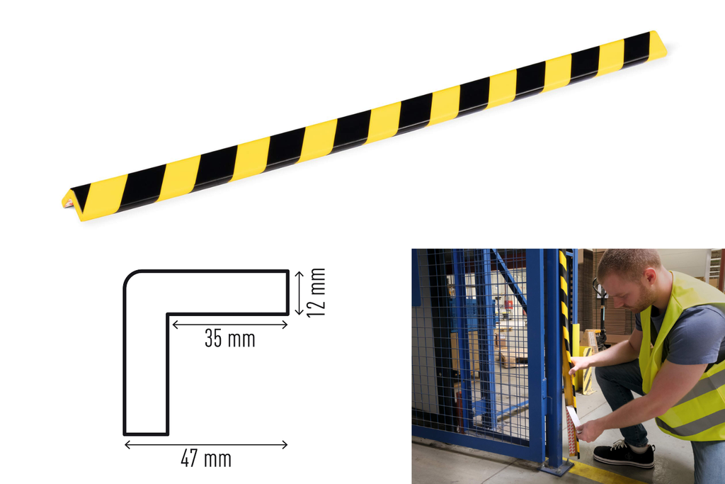 Hoekbeschermingsprofiel Durable C35 geel/zwart