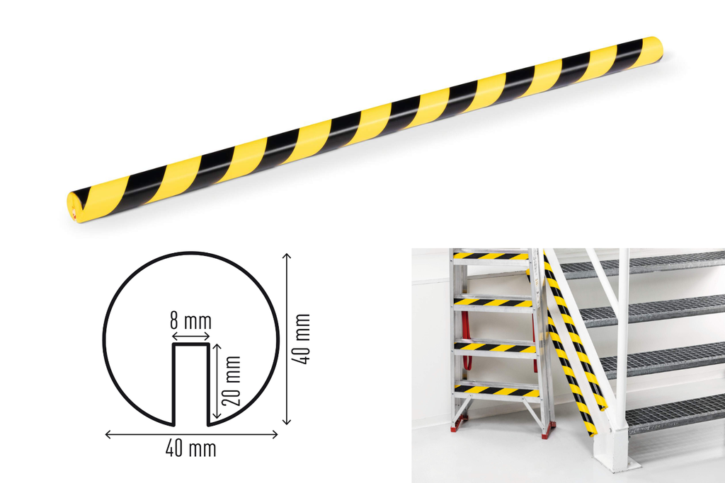 Hoekbeschermingsprofiel Durable E8R geel/zwart