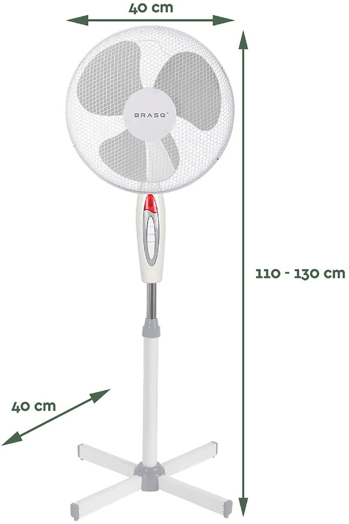 Statiefventilator Brasq F300 Ø40cm wit