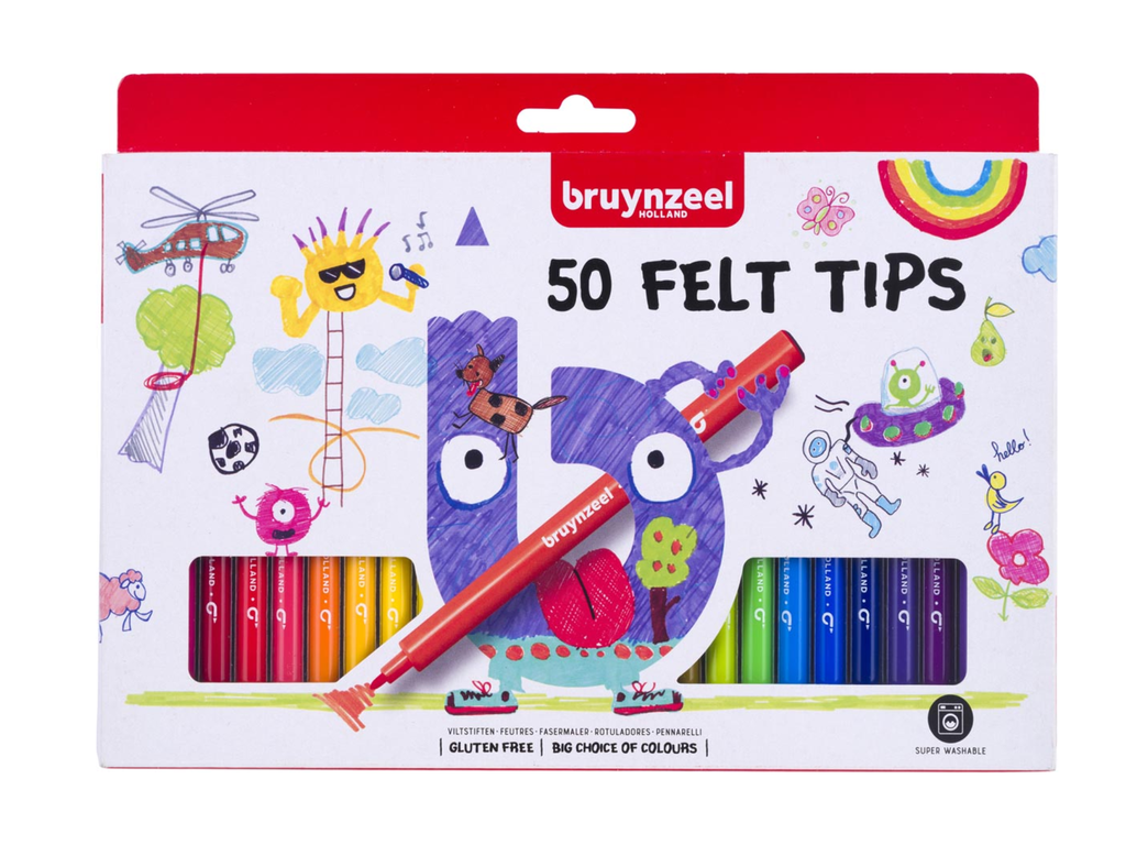Viltstift Bruynzeel uitwasbaar assorti (50)