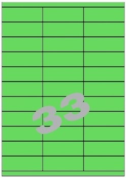 Etiketten 33 etik/blad 70x25,4mm groen (200)