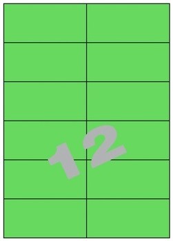 Etiketten 12 etik/blad 105x49,5mm groen (200)