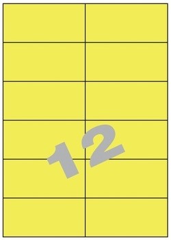 Etiketten 12 etik/blad 105x49,5mm geel (200)