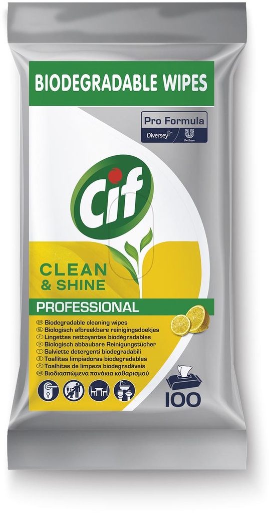 Vochtige schoonmaakdoekjes Cif Clean & Shine (100)