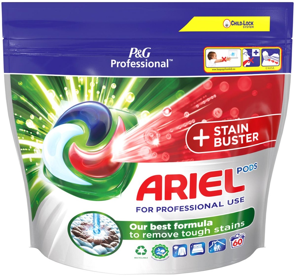 Wasmiddel Ariel Professional All-in-1 + stainbuster (60)