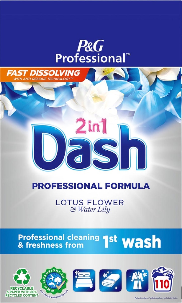 Waspoeder Dash Professional 2-in-1 lotus en lelie doos 6,6kg