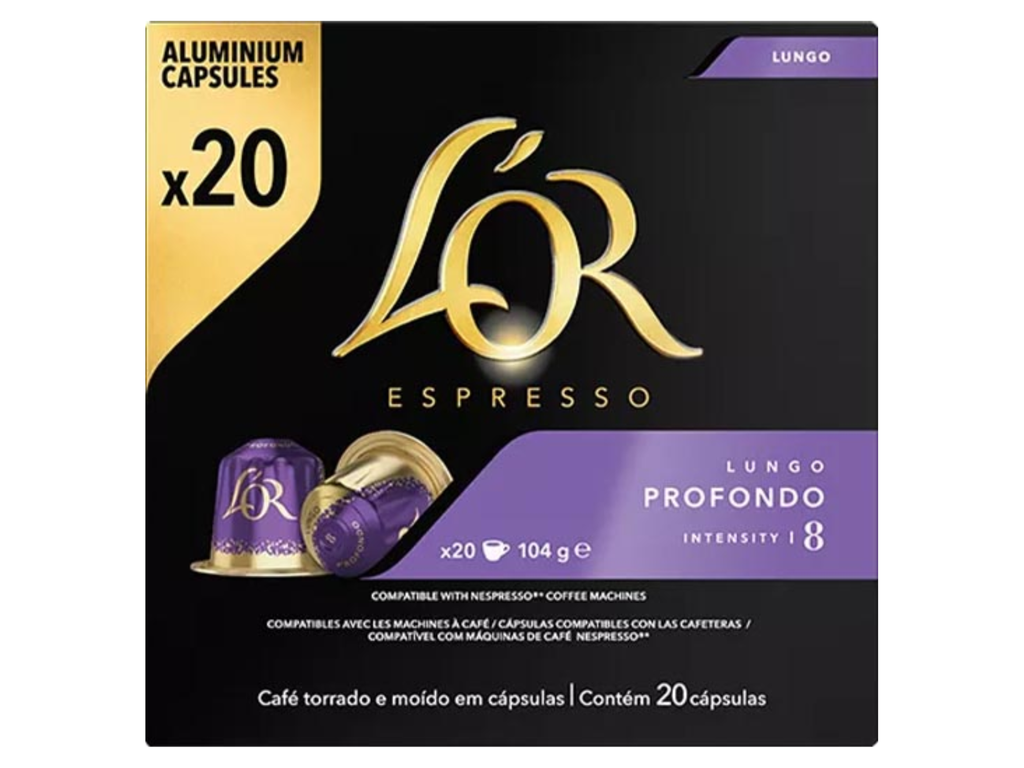 Koffiecapsules Douwe Egberts L'Or Intensity 8 Lungo Profondo (20)