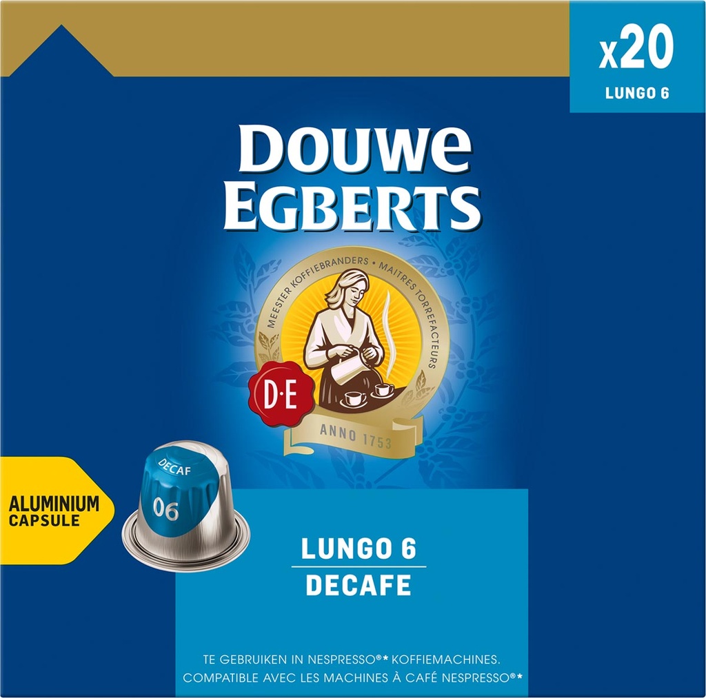 Koffiecapsules Douwe Egberts Lungo Decaf (20)