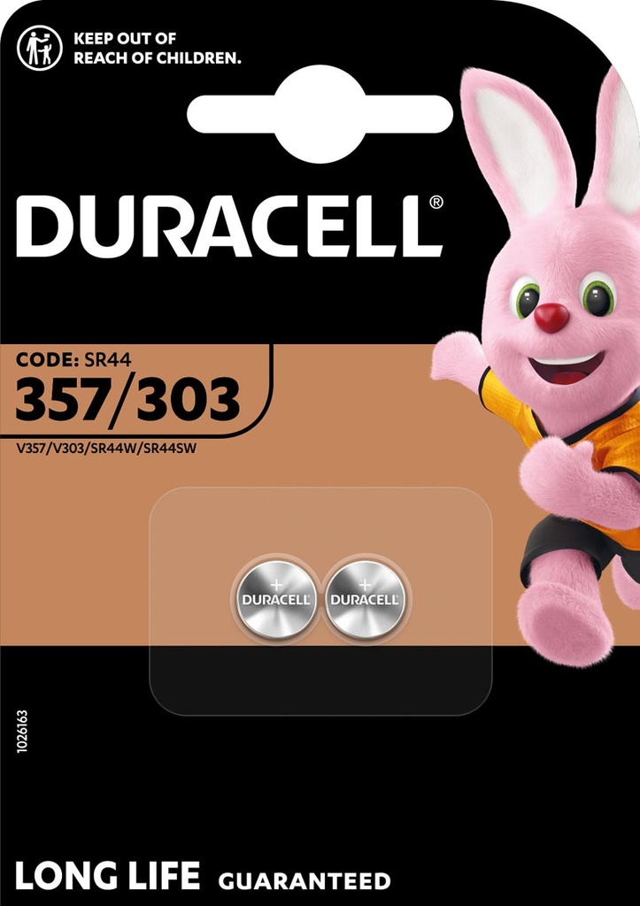 Knoopcelbatterij Duracell 357/303 (2)