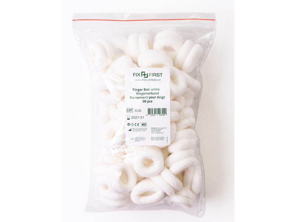 Vingerbobs Fixfirst textiel wit (50)