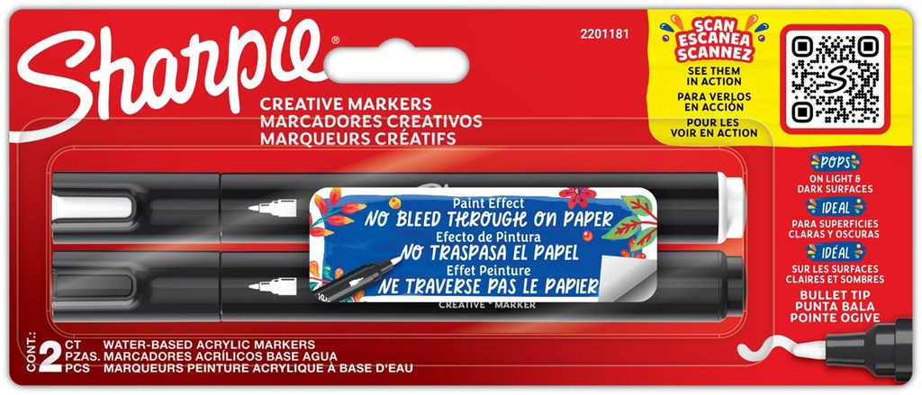 Paintmarker Sharpie wit en zwart (2)