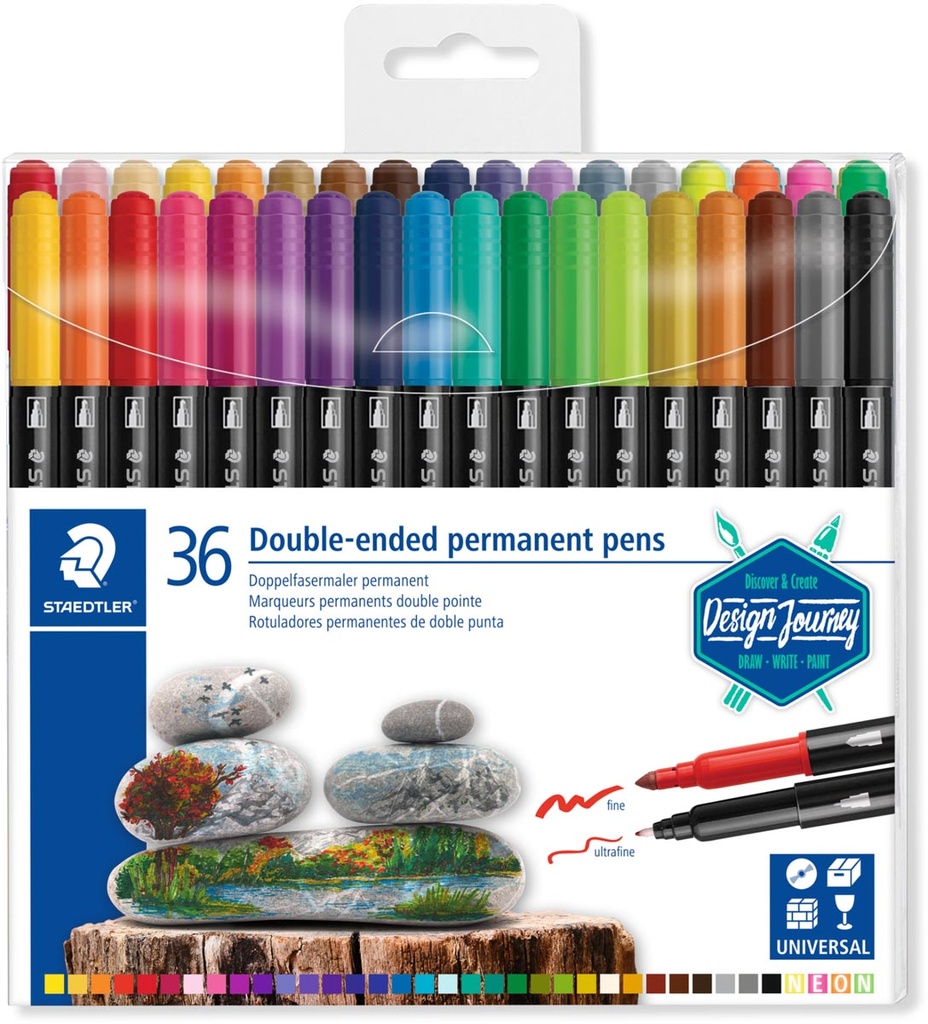 Permanent marker Staedtler dubbele punt assorti (36)