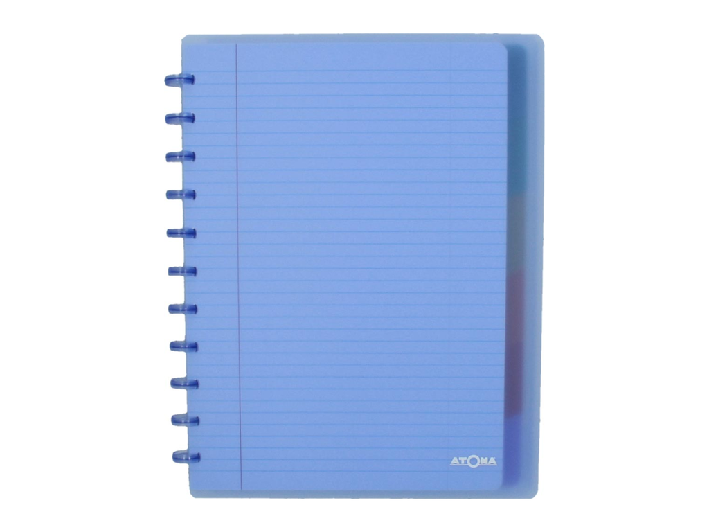 Schrift Atoma PP A4+ seyès 120blz met kantlijn met 6 tabbladen en 5 showtassen assorti
