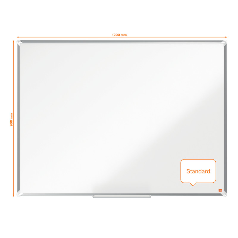 Whiteboard Nobo Premium Plus Staal magnetisch 120x90cm wit