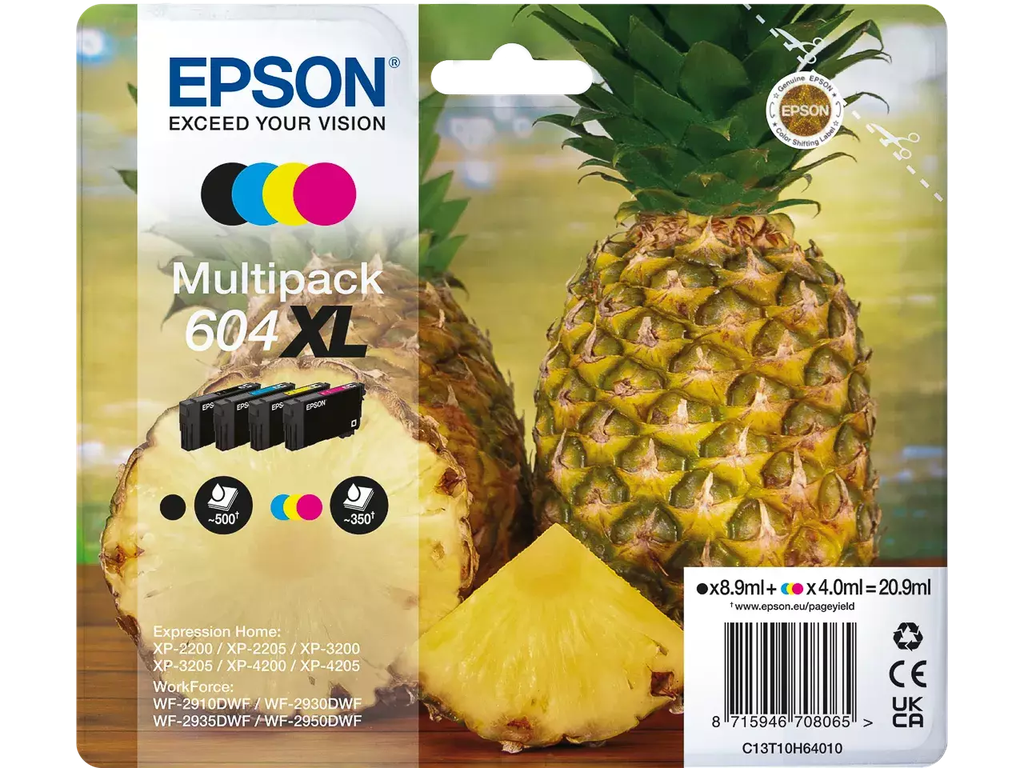 Cartridge Epson Inkjet 604XL 1x500/3x350 pag. CMYK