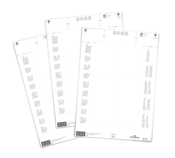 Papieren inserts Durable 140/90x65mm wit (80)