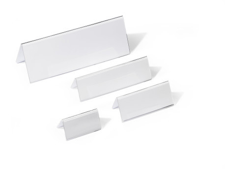 Tafelnaambord Durable acryl 52/104x100mm transparant (10)