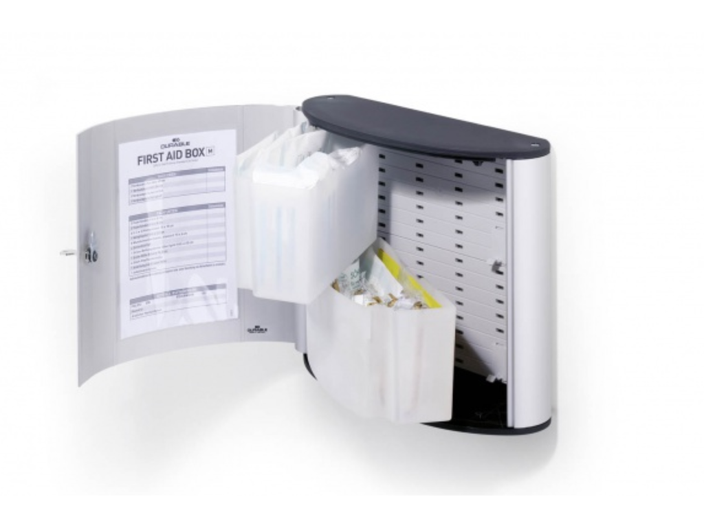 Verbandkast Durable First Aid Medium incl. verbandset metaal/zilver (D197123)