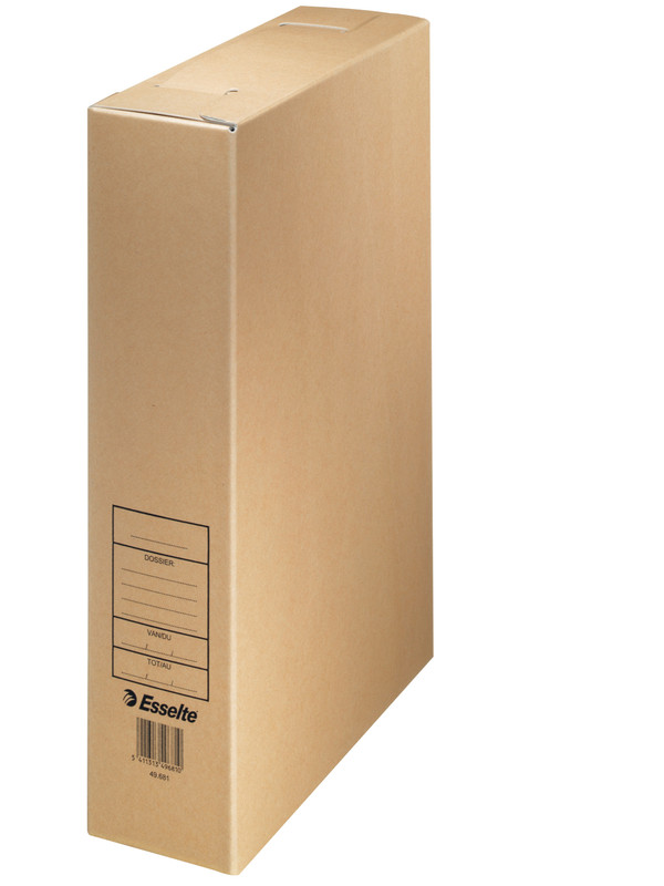 Archiefdoos Esselte karton folio 330x260mm rug 80mm bruin