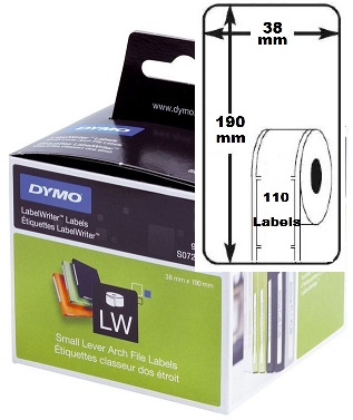 Dymo etiket ordner smal 38x190mm (110) (99018)