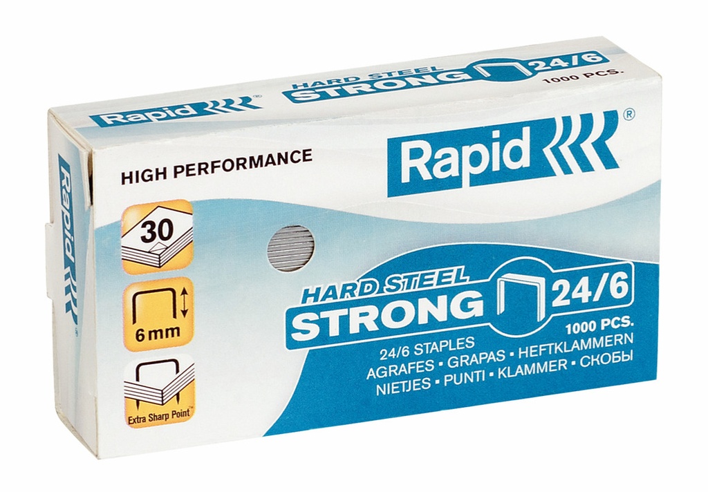 Nietjes Rapid Hard Steel Strong 24/6 gehard staal (1000) (2485590)