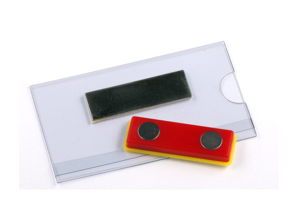 Badge Europel magnetisch 75x40mm transparant