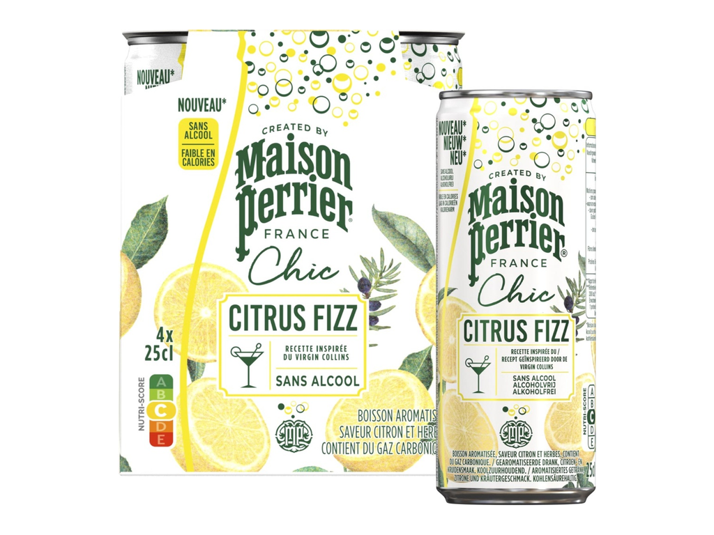Mocktail Maison Perrier Citrus Fizz citroen- en kruidensmaak blik 25cl (4)