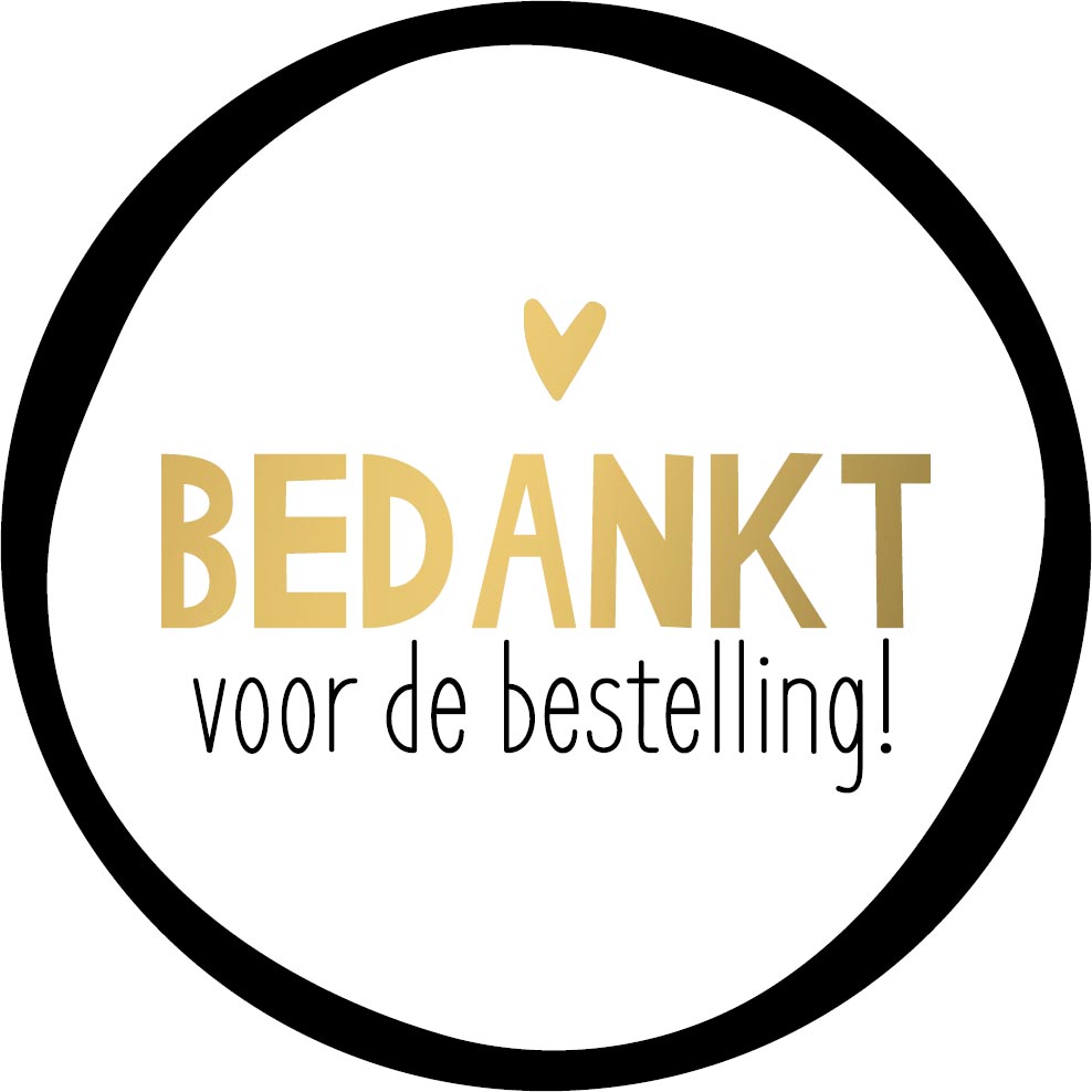 Etiket KP "Bedankt voor de bestelling!" Ø40mm (250)