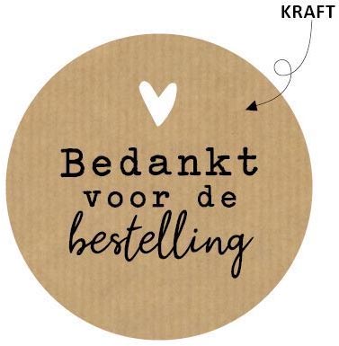 Etiket KP "Bedankt voor de bestelling" Ø50mm (250)