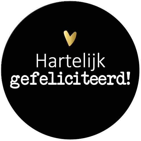 Etiket KP "Hartelijk gefeliciteerd" Ø40mm (250)