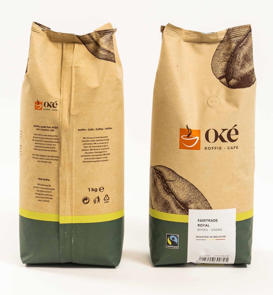 Koffie Oké Koffie Fairtrade Royal bonen 1kg