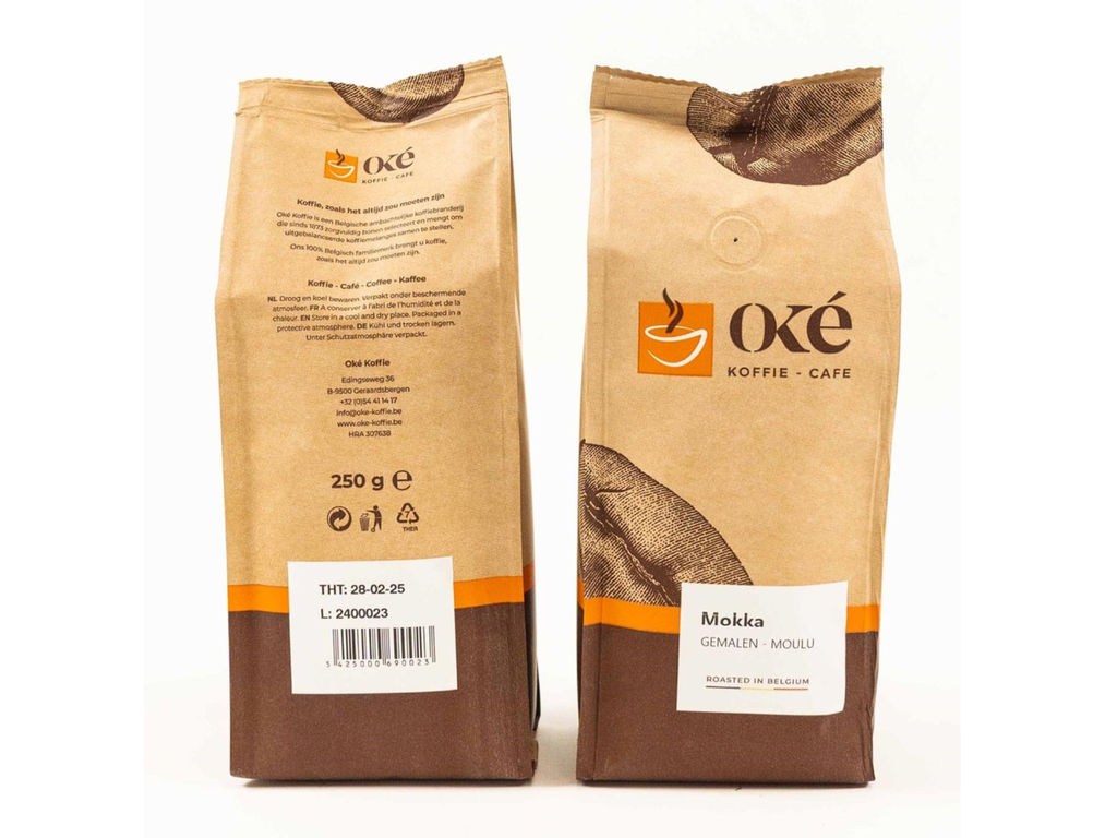 Koffie Oké Koffie Mokka gemalen 250g