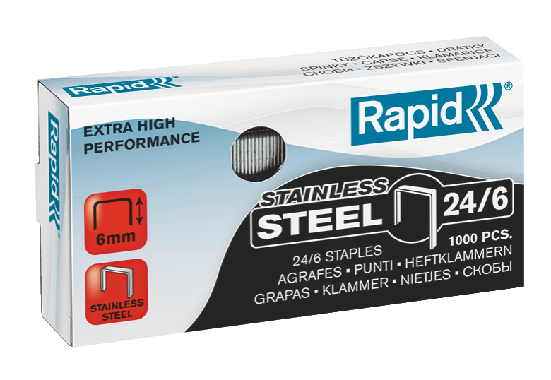 Nietjes Rapid Stainless Steel Super Strong 24/6 roestvrij staal (1000)