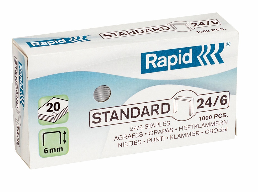 Nietjes Rapid Standard 24/6 verkoperd (5000) (2486000)