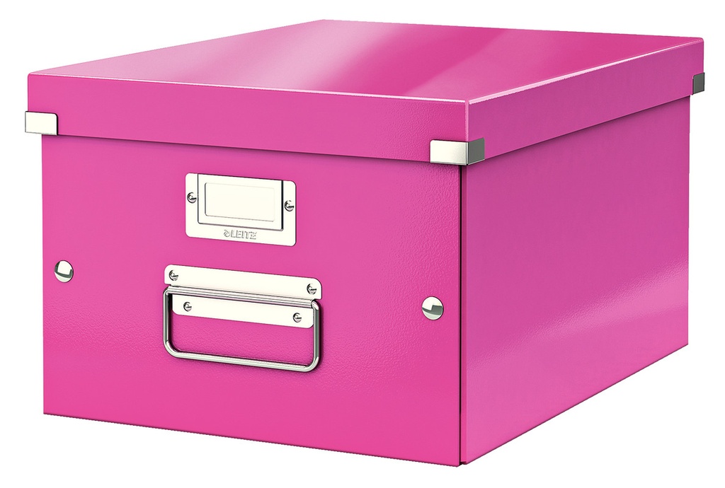 Opbergdoos Leitz Click&Store WOW PP A4 roze metallic (6044023)