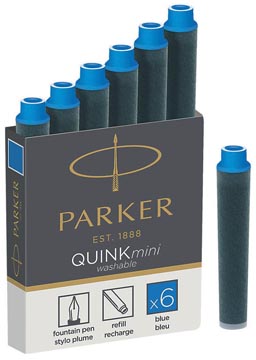 Inktpatroon Parker Quink Mini blauw (6)