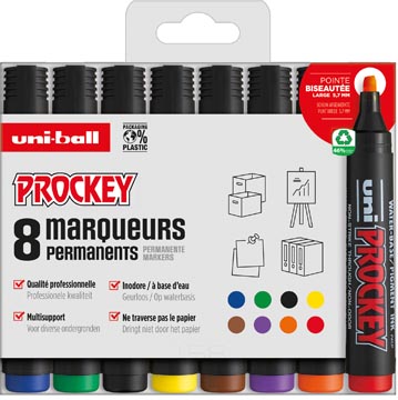 Permanent marker Uni-ball Uni prockey PM-126 etui assorti (8)