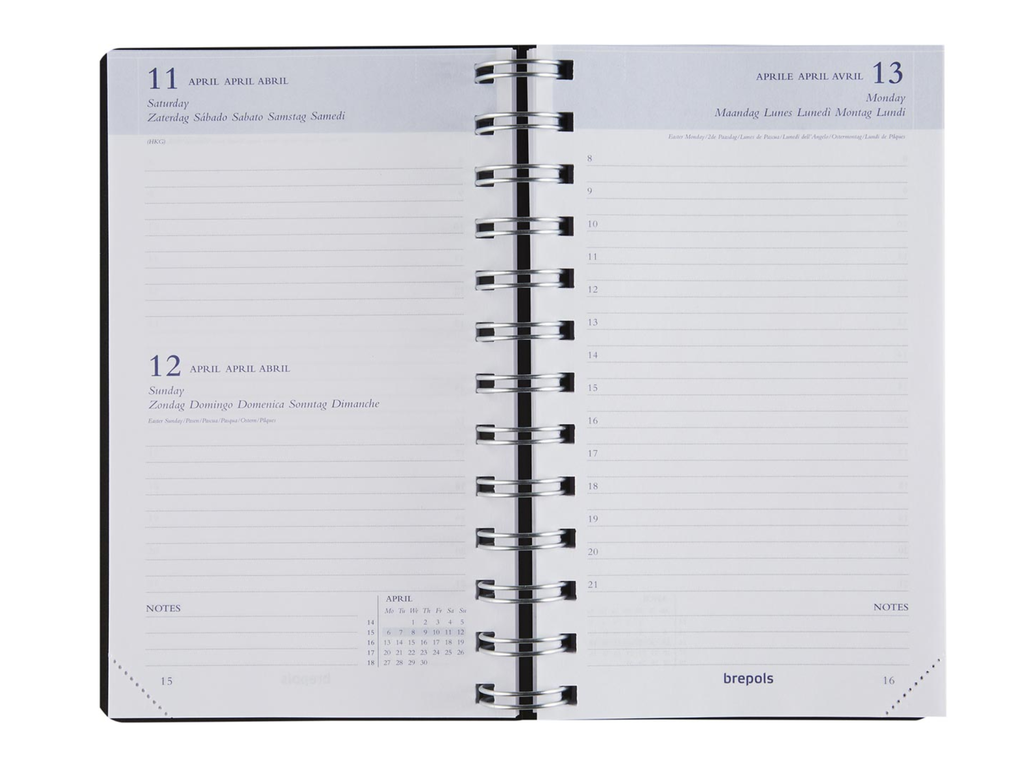 Agenda Brepols Breform Polyprop 100x165mm zestalig blauw 2027 1 dag/pagina