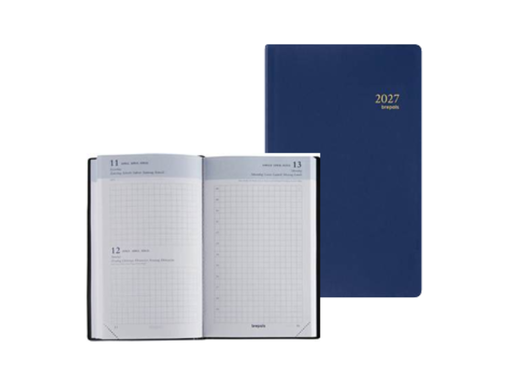 Agenda Brepols Building Seta 100x165mm zestalig blauw 2027 1 dag/pagina