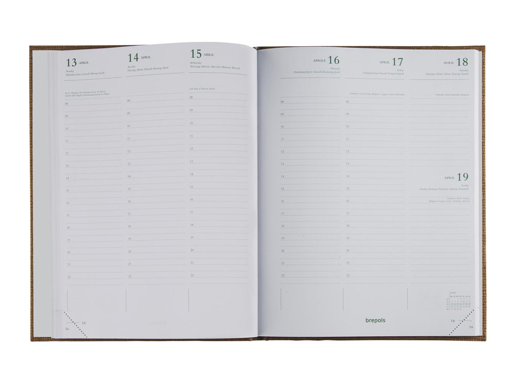 Agenda Brepols agenda Ecotiming Kazar 171x220mm zestalig assorti 2027 boekgebonden 1 week/2 pagina's
