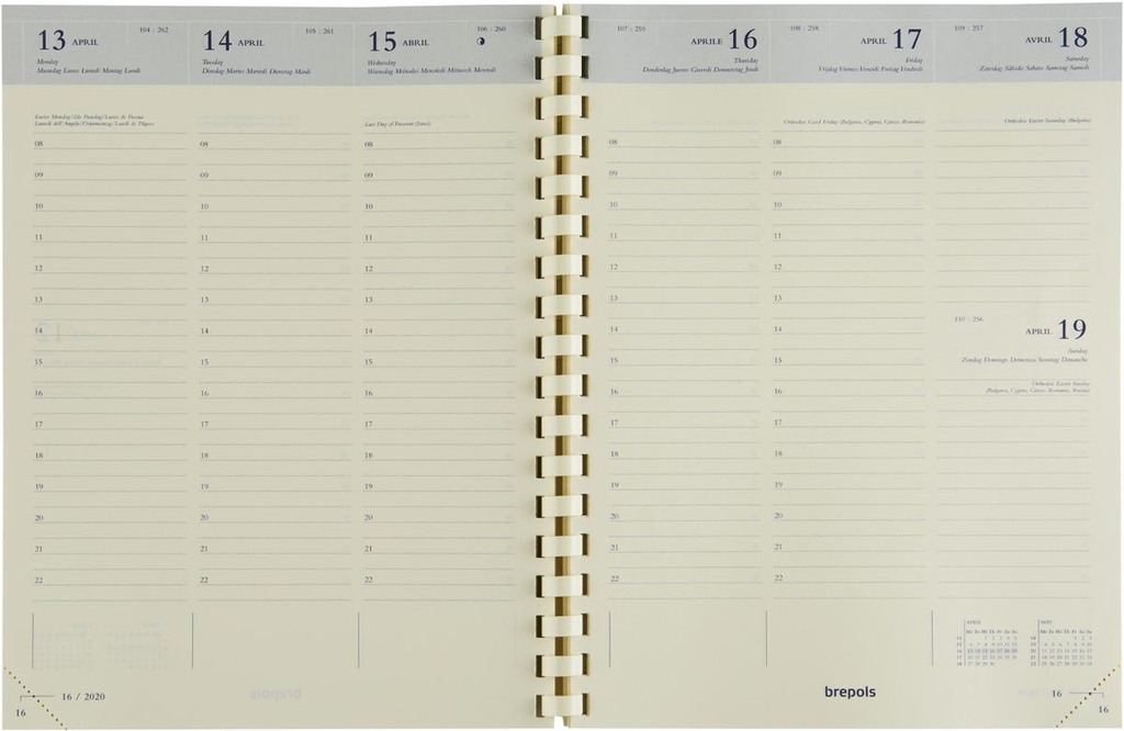 Agenda Brepols Timing Palermo 171x220mm zestalig rood 2025 1 week/2 pagina's