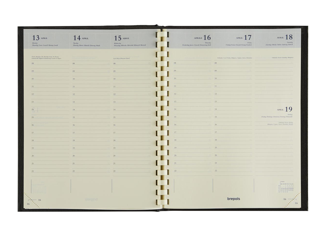Agenda Brepols Timing Palermo 171x220mm zestalig rood 2027 1 week/2 pagina's