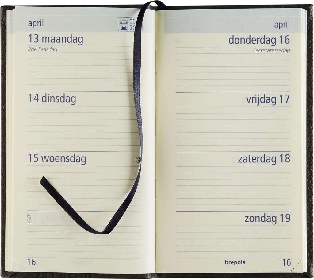 Agenda Brepols Optivision Pocket Classica 90x160mm Nederlandstalig assorti 2026 1 week/2 pagina's