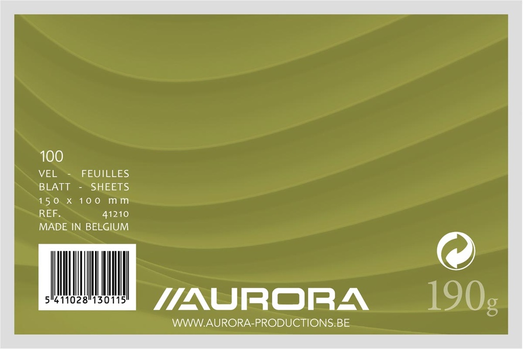 Systeemkaarten Aurora 10x15cm 190gr effen wit (100)