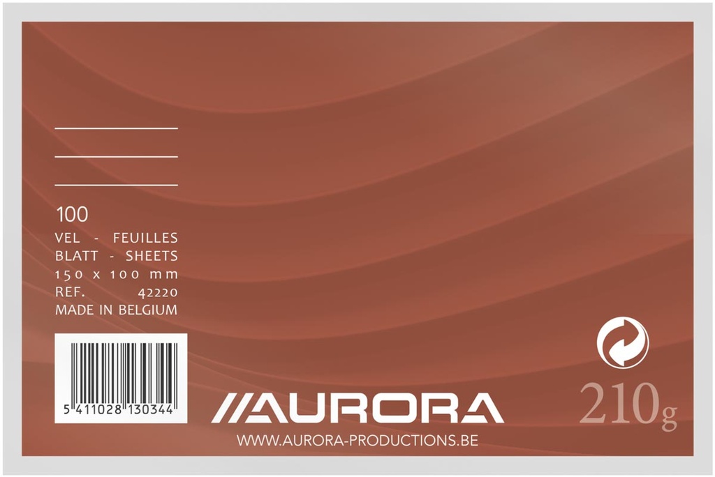 Systeemkaarten Aurora 10x15cm 210gr gelijnd wit (100)