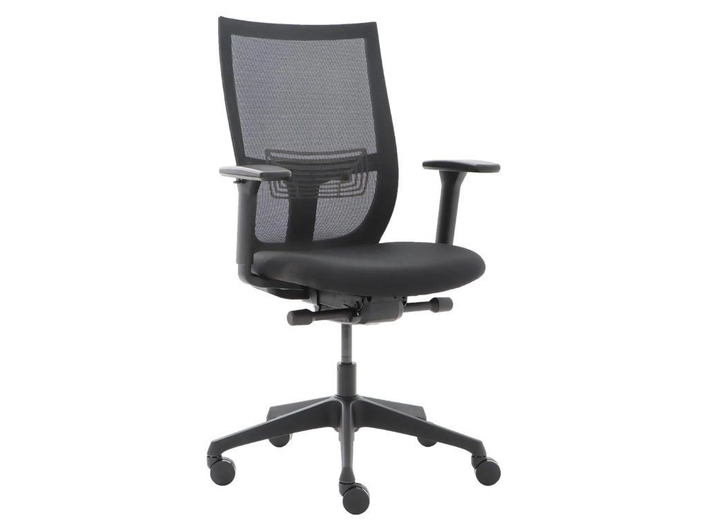 Bureaustoel Euroseats Curve mesh rug zwart
